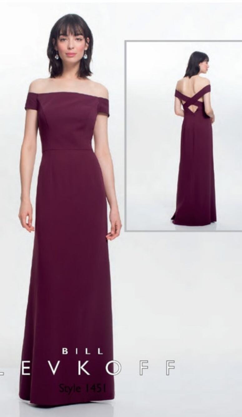 BILL LEVKOFF Dress Bridesmaid Formal Plum Long NWT Cocktail Satin 4 Mother Bride
